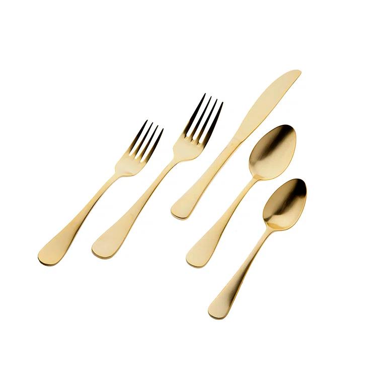 Regal Copper Handle 18/10 Stainless Steel 20 Piece Flatware Set, Service For 4