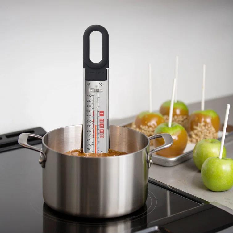 KitchenAid® KitchenAid Curved Stainless Steel Paddle Style Candy and Deep Fry Thermometer with Pan Clip Black