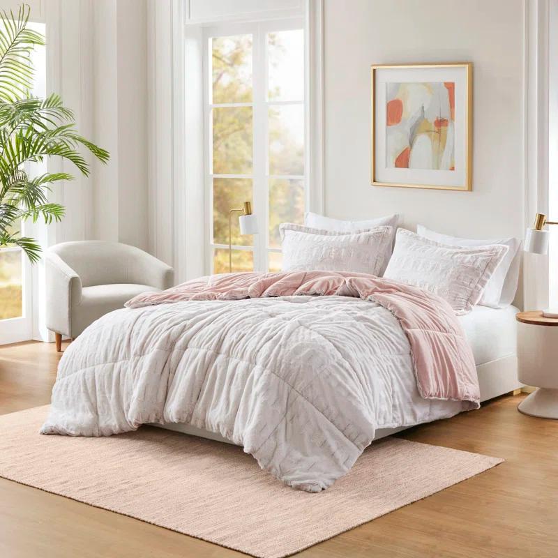 Madison Park Gia Back Print Long Fur Comforter Mini Set