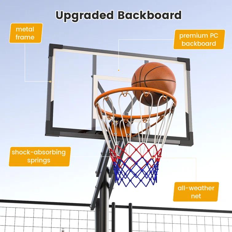 Dayago Adjustable Heights  33" W Portable Basketball Hoop