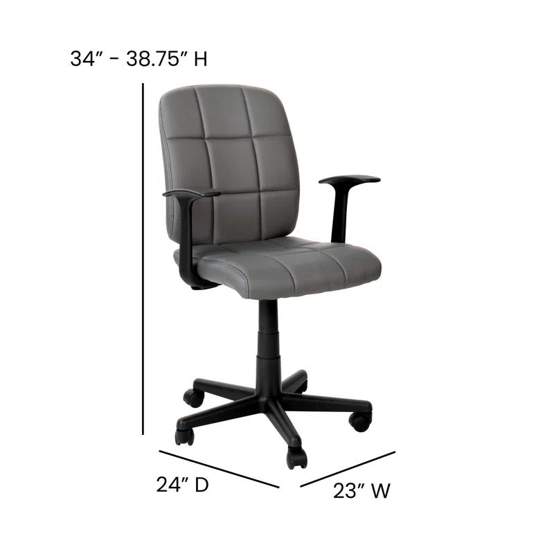 ColorLife Bonavant Mid-Back Quilted Vinyl Swivel Task Office Chair
