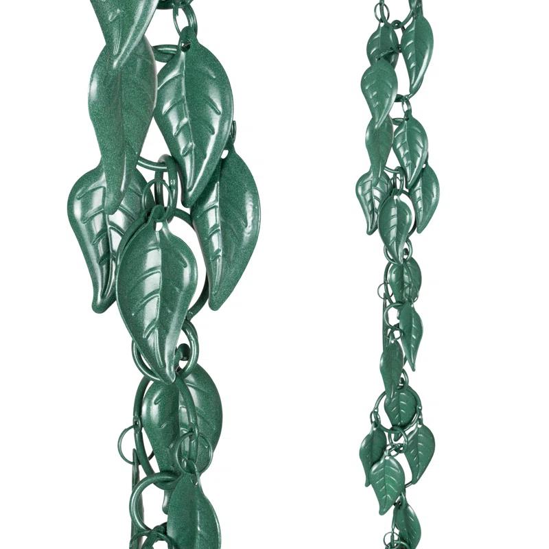 Aluminum Cascading Leaves Rain Chain Replacement Downspout for Gutters