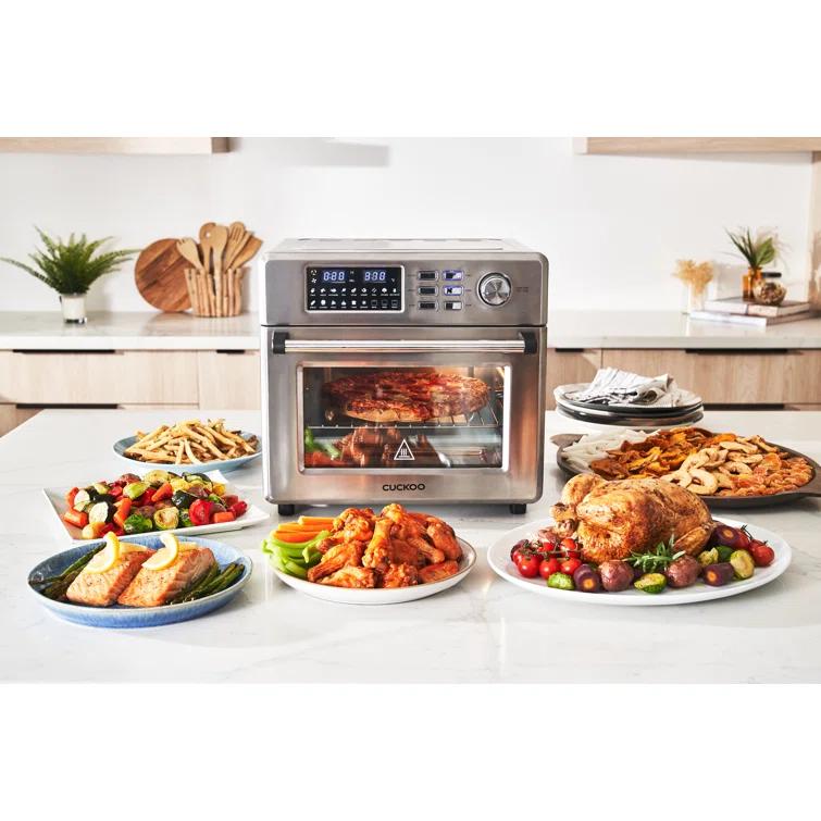 Cuckoo Electronics CUCKOO Air Oven | 18 Preset Modes, 360 Convectional Cooking, Premium Interior & Exterior, All accessories included Black/Stainless Steel CAFO-A2601S