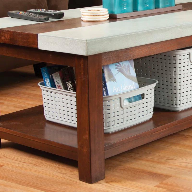 Sterilite Sterilite Short Weave Basket, Decorative Storage Bin, Organize the Closet, Bathroom or Classroom (Set of 6)