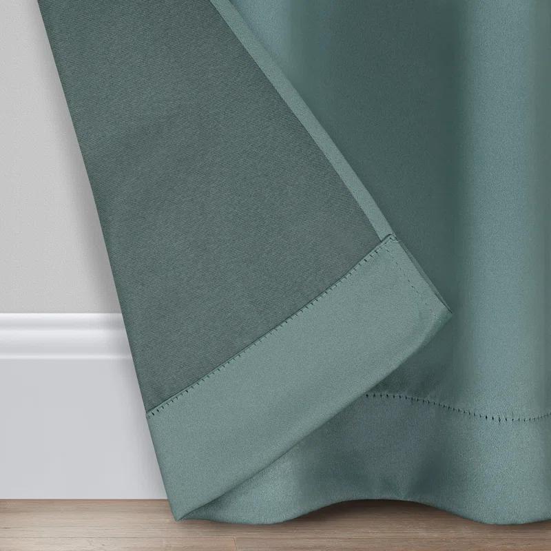 Eclipse Tricia Solid Curtain Panel, Room Darkening Rod Pocket Curtain Thermapanel (1 Panel)