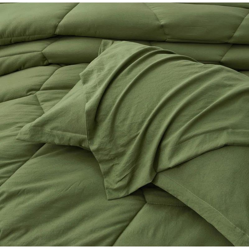 Chezmoi Collection Washed Microfiber Bedding Standard Comforter Set