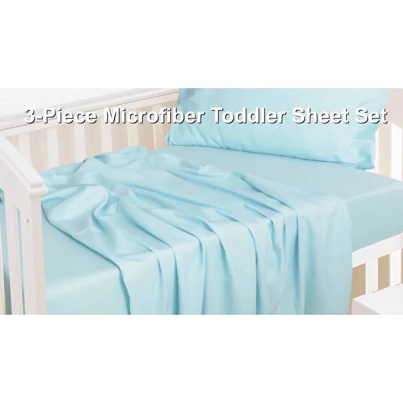 NTBAY 3 Piece Toddler Sheet Set, 1800 Brushed Microfiber Crib Sheet Set - NTBAY