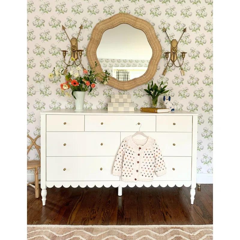 Erin Gates Scalloped Linden Round Wall Mirror