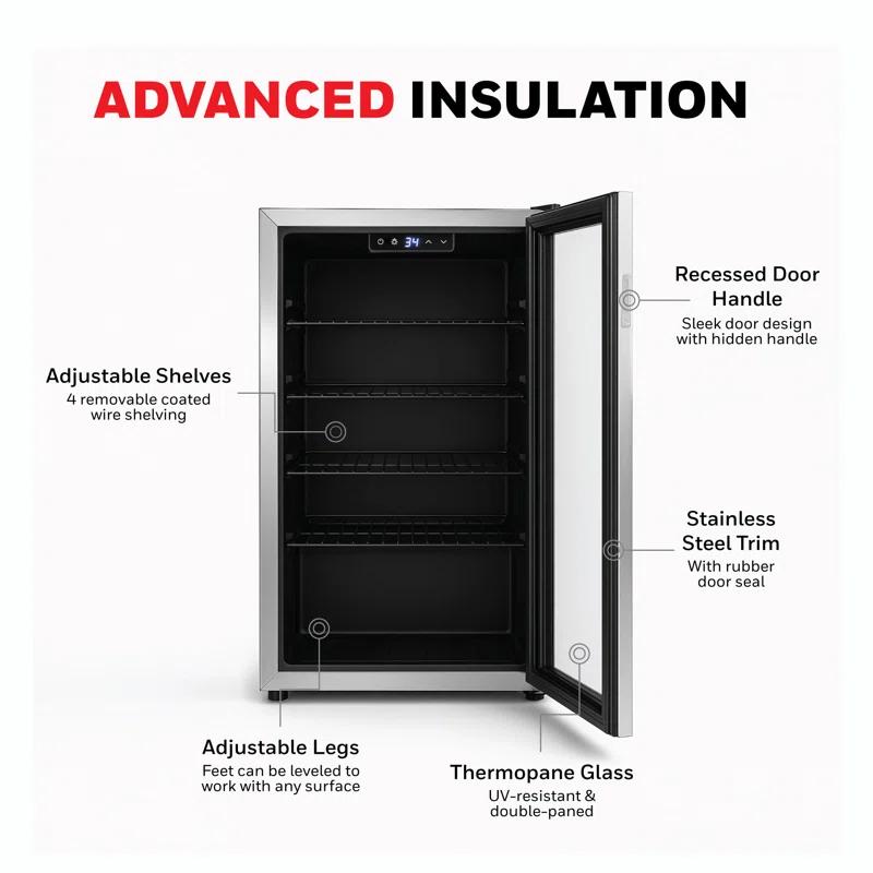 Honeywell 116 Cans (12 oz.) Freestanding Beverage Refrigerator & Reviews | Wayfair