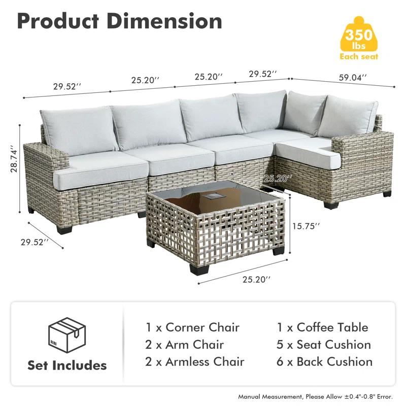 Lark Manor™ Carolle 6 - Person Outdoor Seating Group With Cushions