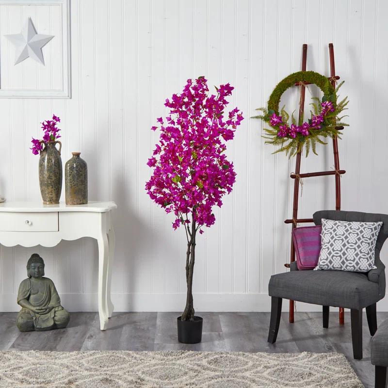 Primrue Faux Flowering Tree in Planter