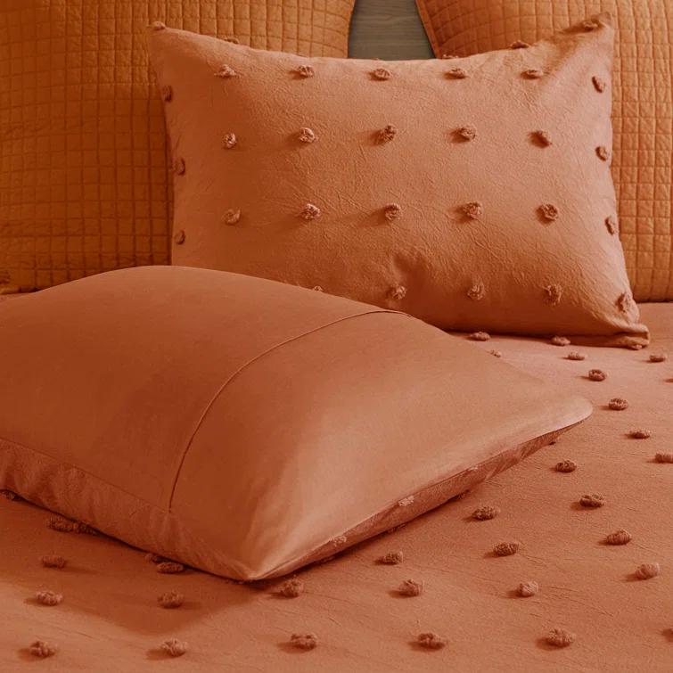 Intelligent Design Brooklyn Cotton Jacquard Duvet Cover Set with Euro Shams and Throw Pillows