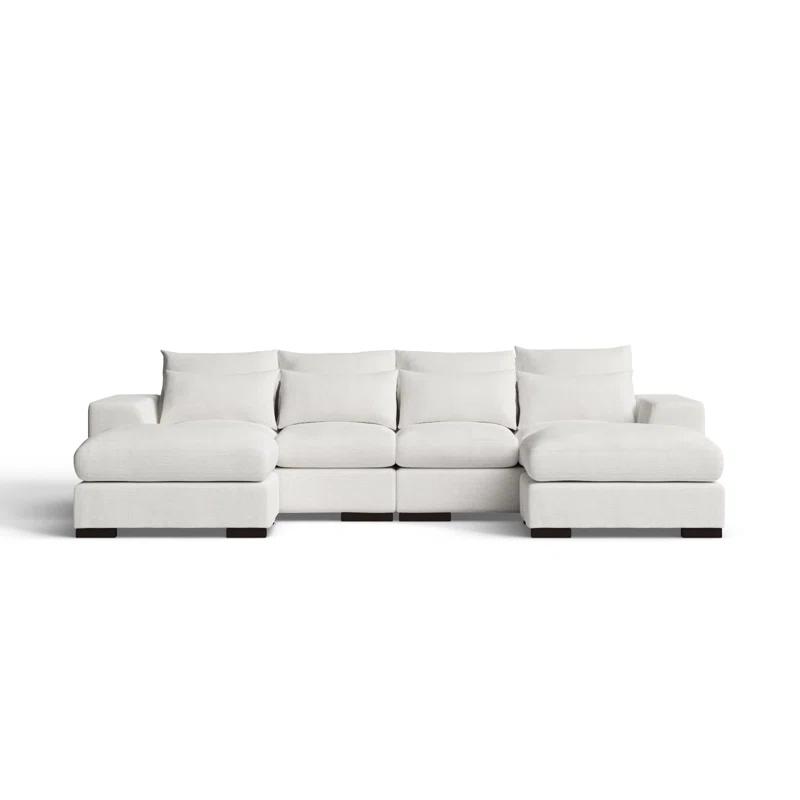 Biaggio Linen Blend Sectional with 2 Ottomans,Sectional Couch