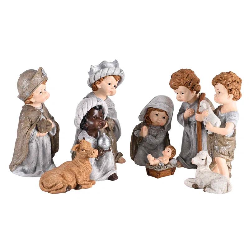 Alcott Hill® Nativity Family Wisemen Shepherd Boy 8H