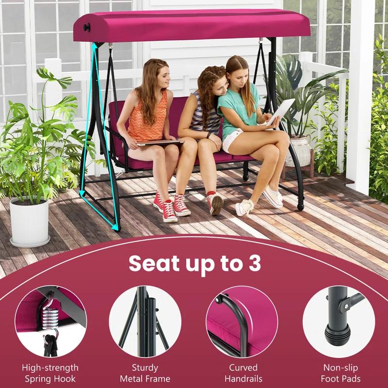 Arlmont & Co. Rubyn Porch Swing with Canopy