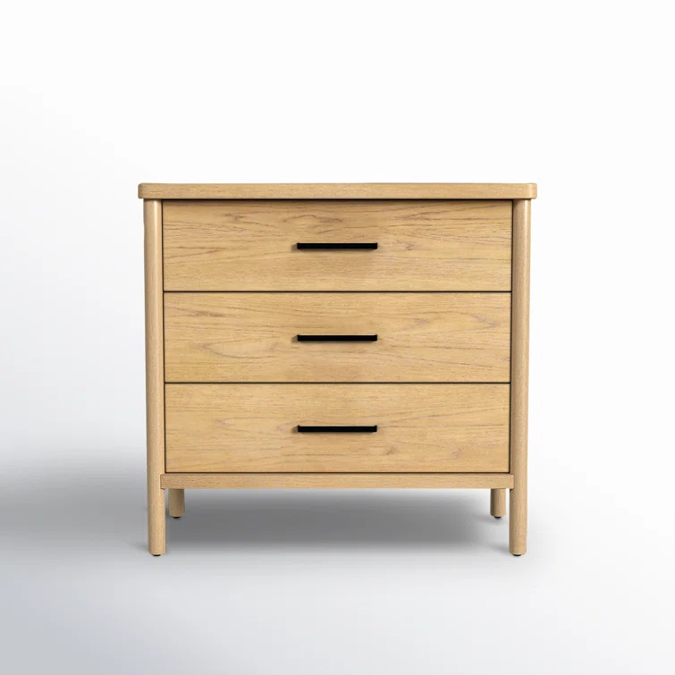 Butler Specialty Company Lennon 3 Drawer Rounded Leg Wood Dresser - Natural