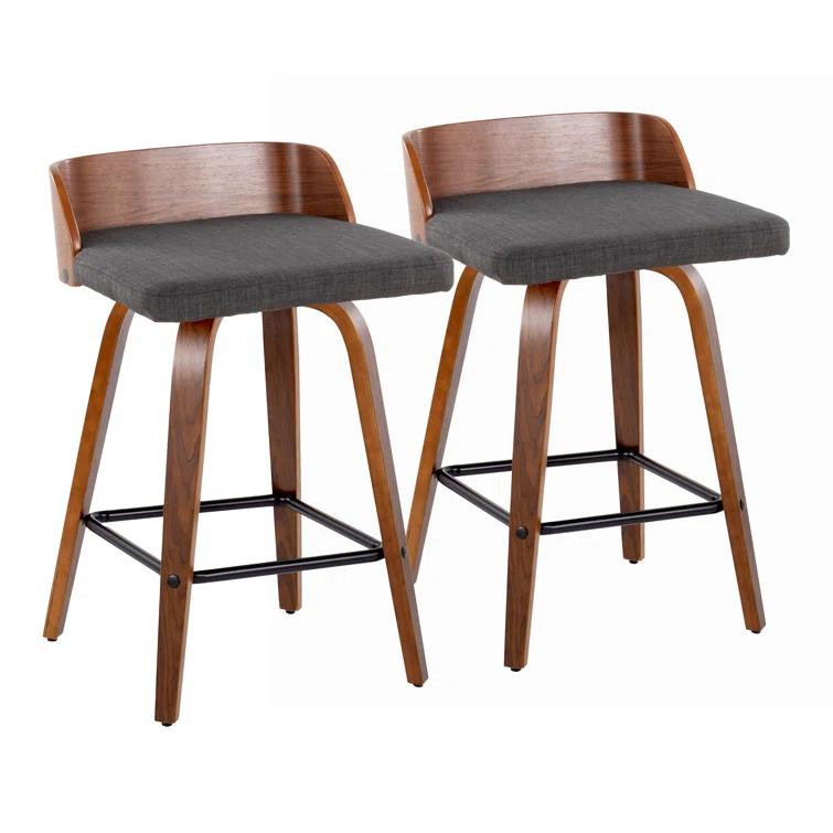 LumiSource Swivel Upholstered Counter Stool (Set of 2)