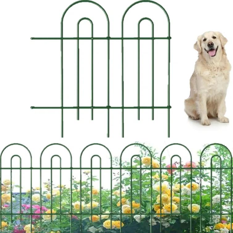 Amagabeli 14 panels Decorative Garden Fences and Borders for Dogs 32in(H)×20ft(L) No Dig Metal Fence (Set of 14)