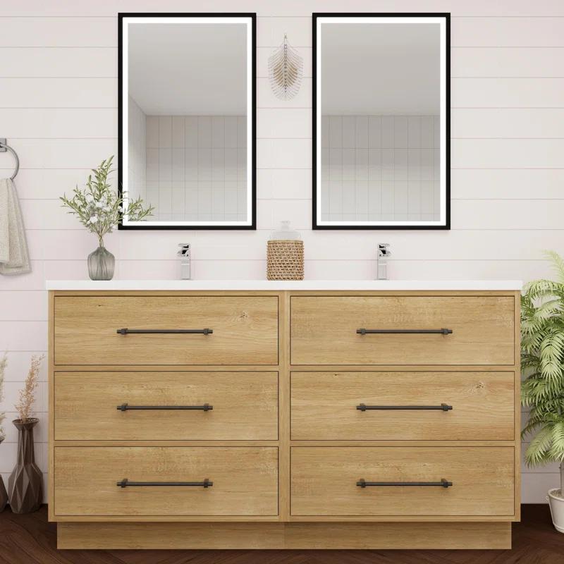 MEBO Victoria 58.9'' Double Bathroom Vanity with Acrylic Top