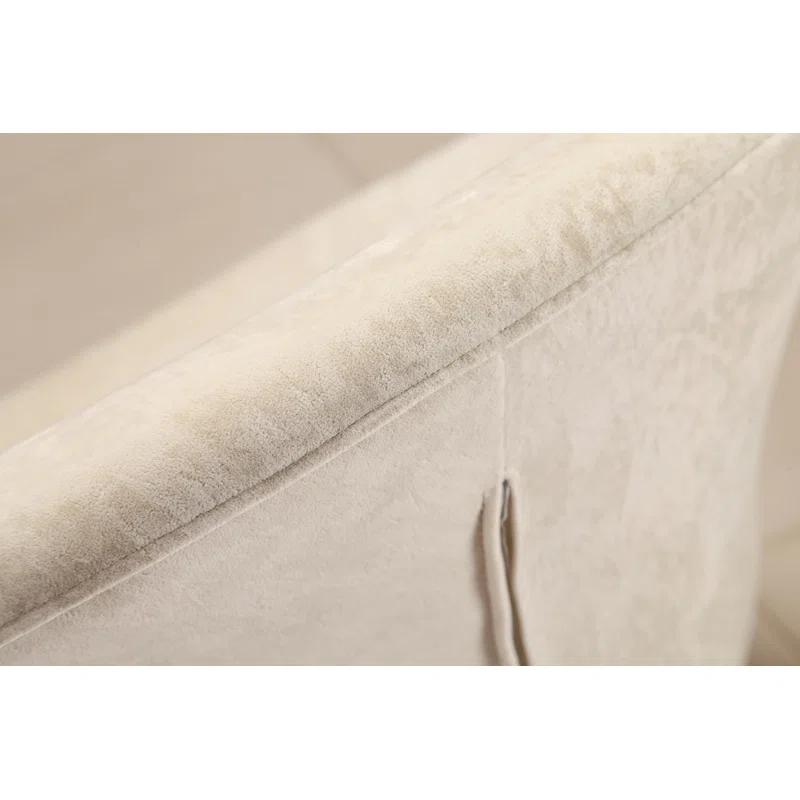 Manhattan Comfort Tulip Velvet Upholstered Swivel Barrel Chair in White