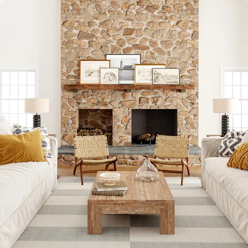 Ebern Designs Hertford Checked Cotton Area Rug