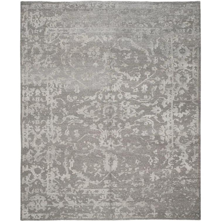 Safavieh Centennial Hand Knotted Viscose/Cotton Floral Rug in Light Gray/Dark Gray