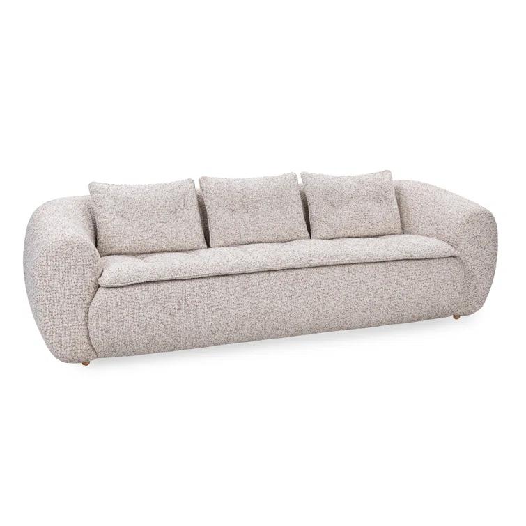 Classic Home Ember 103" Upholstered Fabric Sofa In Cream White