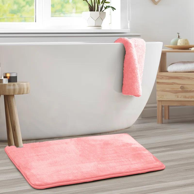 Clara Clark Ultra Soft and Absorbent Memory Foam Bath Rug Set with Non-Slip Backing