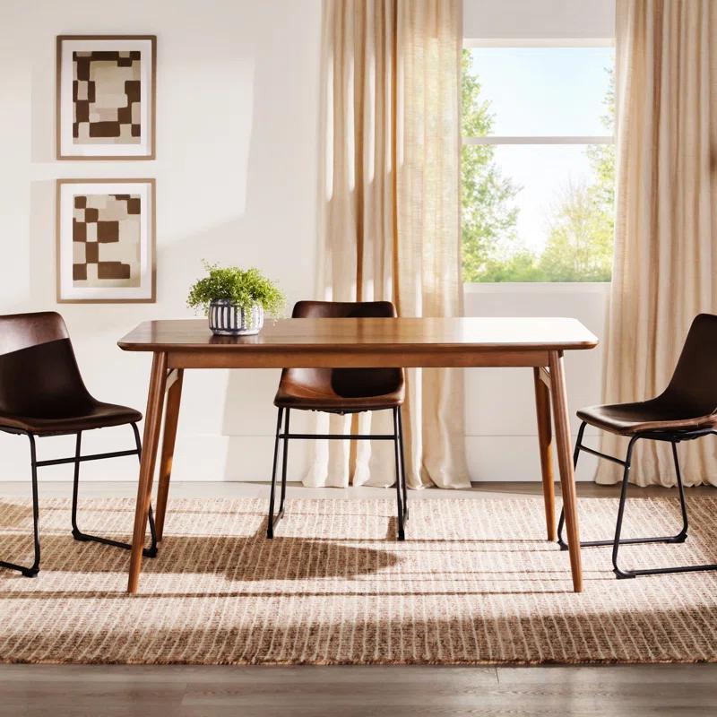 George Oliver Mid-Century 59" Modern Wood Tapered Legs Dining Table,kitchen table,dinning table
