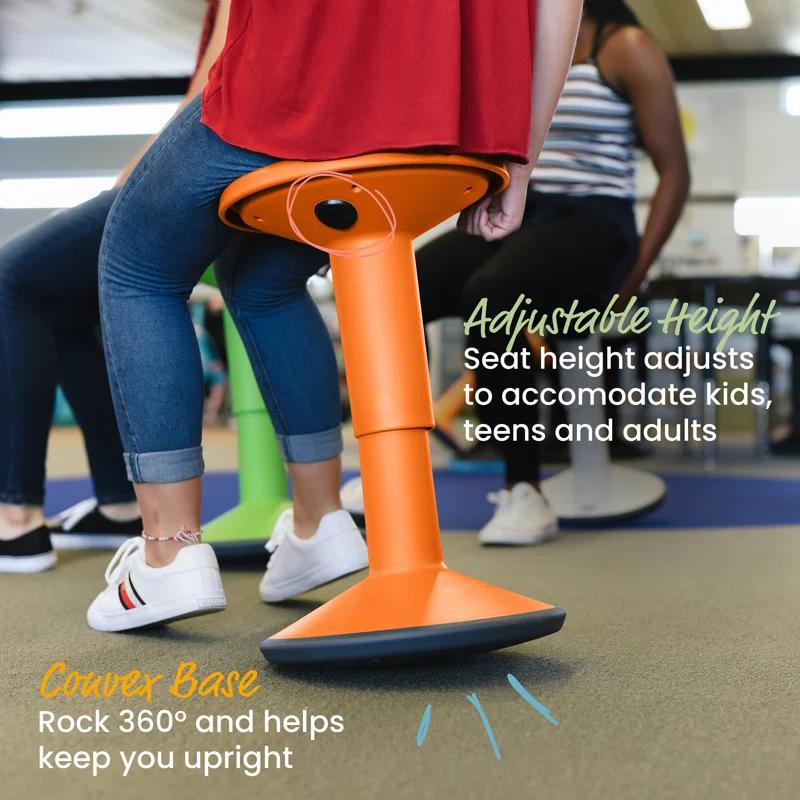 ECR4Kids ECR4Kids Sitwell Wobble Stool with Cushion, Adjustable Height, Active Seating
