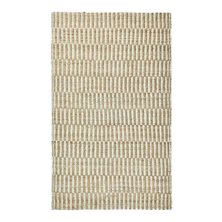 Handwoven Ivory and Natural Jute Rectangular 8' x 10' Area Rug