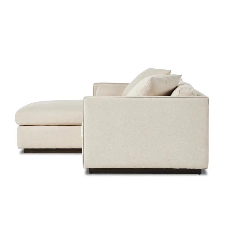 Sawyer White Cotton Blend 2-Piece Sectional Sofa