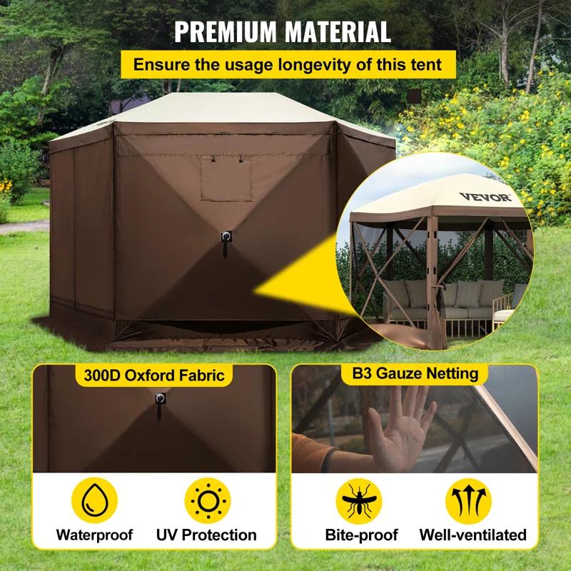 VEVOR Pop-up Camping Gazebo Screen Tent