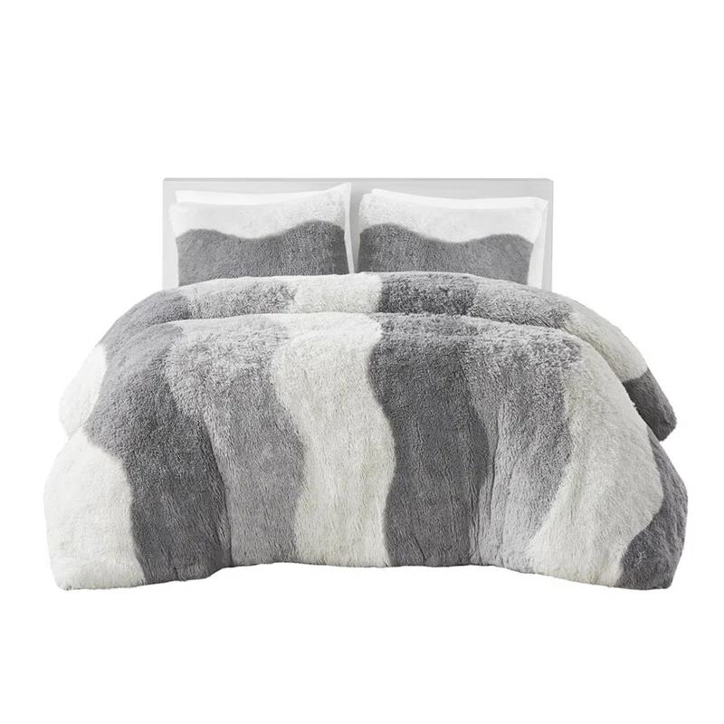Intelligent Design Ombre Shaggy Faux Fur Comforter Set
