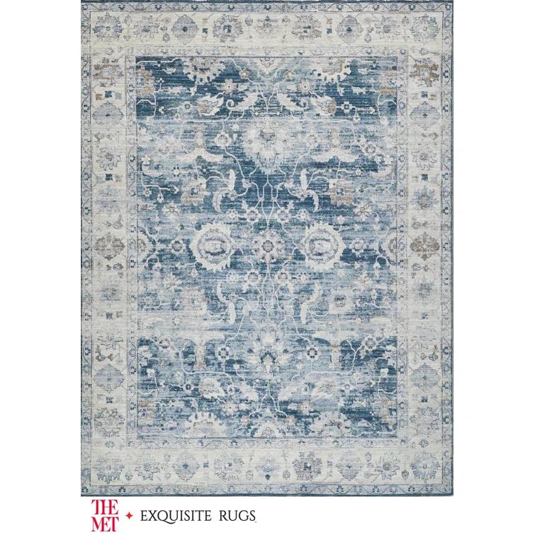 EXQUISITE RUGS The Met x Exquisite Rugs Vintage Looms Blue/Beige Area Rug
