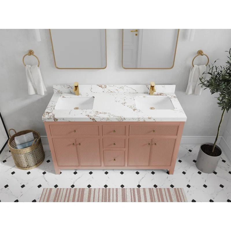 Willow Collections Sonoma 60'' Double Bathroom Vanity with Quartz Top