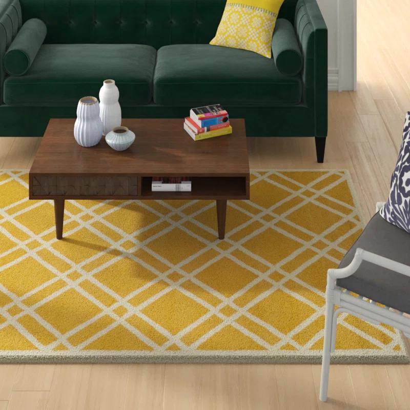 George Oliver Deedgra Hand Tufted Wool Geometric Rug