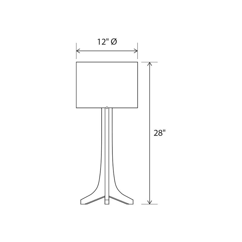 Nauta Sleek White Linen Shade Table Lamp with Dark Walnut Base