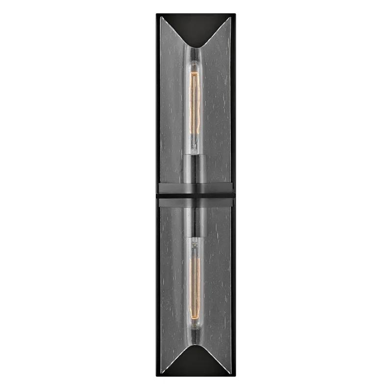 Hinkley Astoria Two Light Bath Vanity w/ Bias Cut Clear Seedy Glass