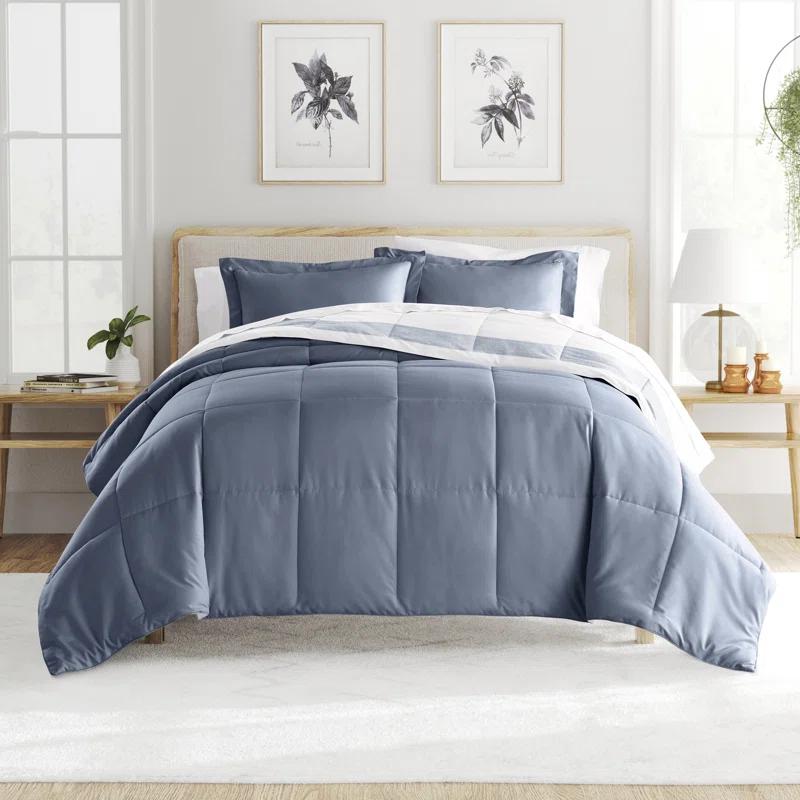Becky Cameron Contemporary Coastal Stripe Down-Alternative Lightweight Comforter Set