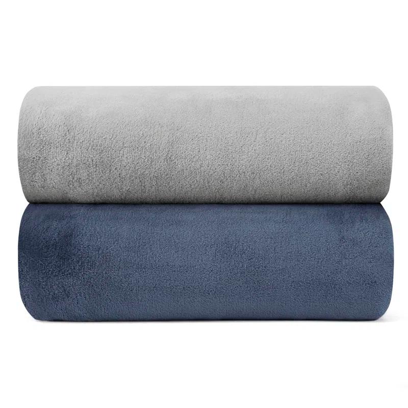 Nautica Solid Ultra Soft Plush Fleece Blanket