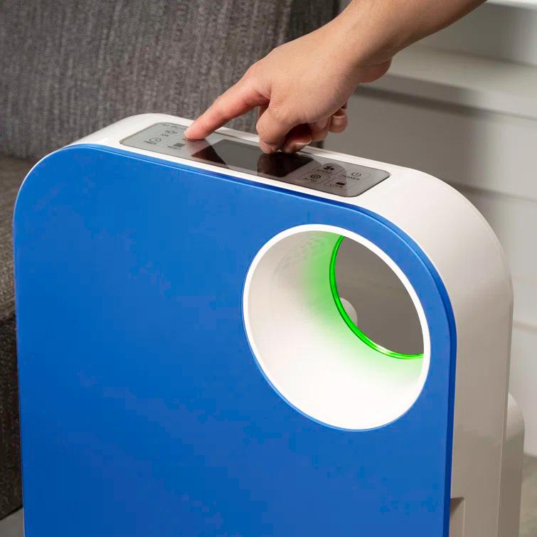 OVAL AIR OVAL AIR 3-Stage H13 True HEPA 5-in-1 Air Purifier reduces Allergies, Asthma, Pets, Odor, Smoke