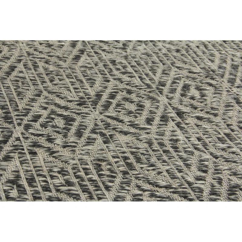 EXQUISITE RUGS Woven Earth Handmade Flatweave Wool Charcoal/Ivory Area Rug | Wayfair