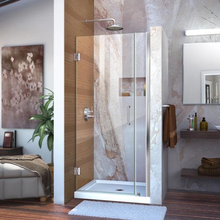 DreamLine Unidoor 34" W x 72" H Hinged Frameless Shower Door with Clearmax™ Technology SHDR-20347210-01