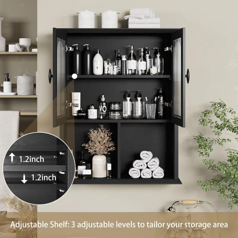 Red Barrel Studio® Bathroom Wall Cabinet with Fluted Door