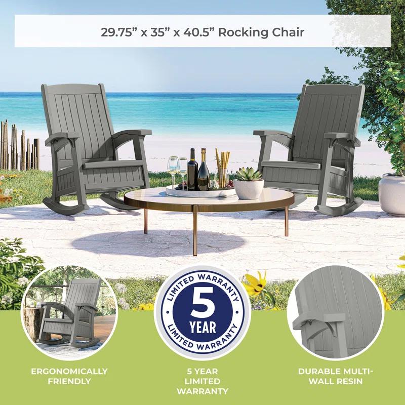 Suncast Suncast Outdoor Rocking Chair with Storage