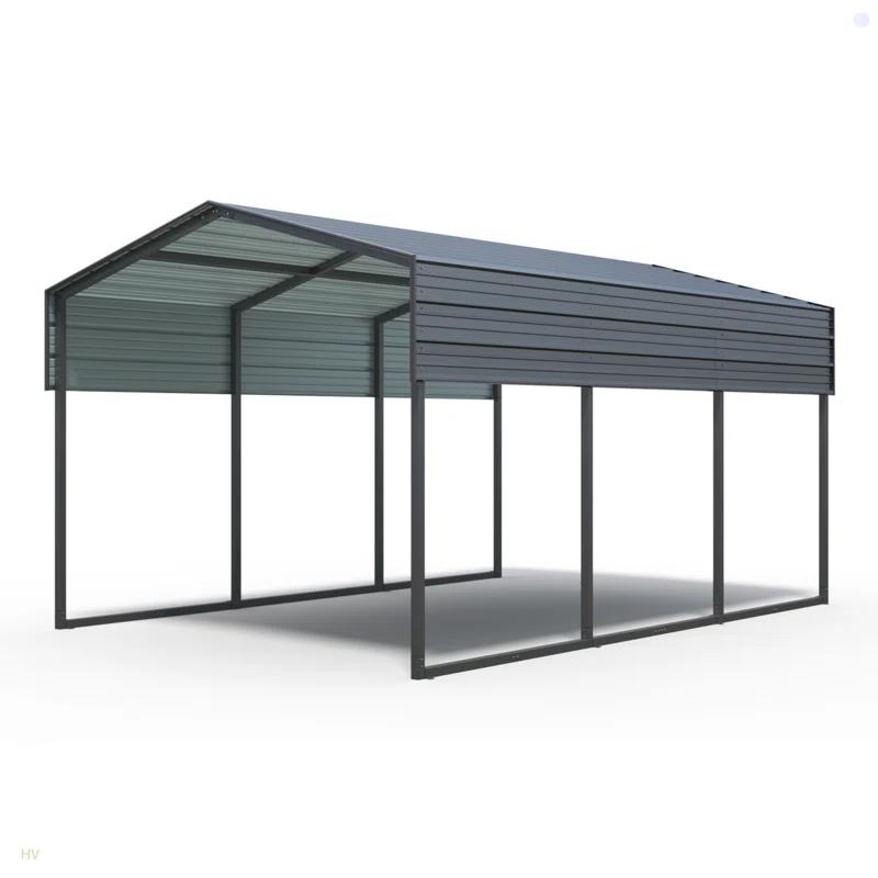 HomeViewto Outdoor Carport, 10 X 15 FT Carport, Heavy Duty Carport Canopy With Galvanized Steel Roof And Frame, Metal Carport Large Garage For Driveway Car, Truck
