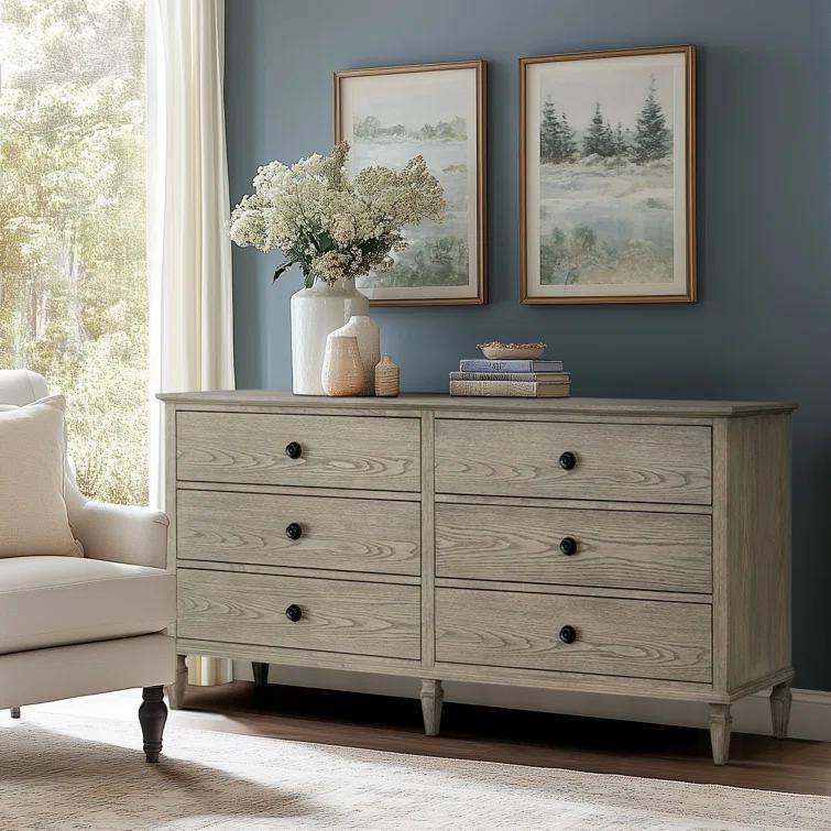 Canora Grey Victoria 6-Drawer Double Wide Wood Dresser