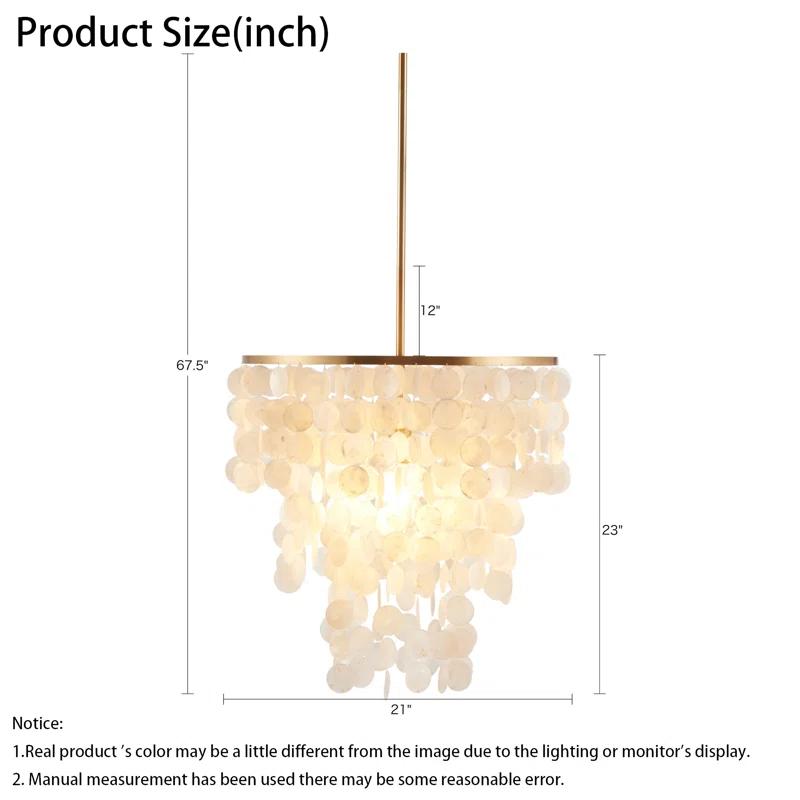 Urban Habitat Isla Dimmable Layered Capiz Chandelier