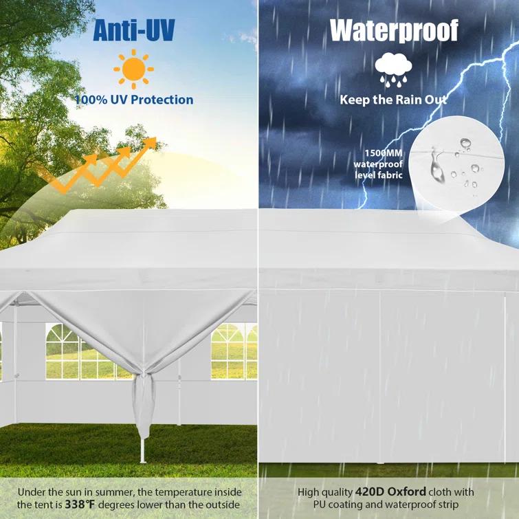 Cobizi 10×30 FT Pop Up Heavy Duty Party Tent with Walls Canopy Commercial Tent with Metal Frame